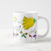 おもしろいなフェレットの顔 ジャンボコーヒーマグカップ (右)