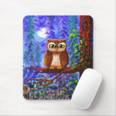 おもしろいなフクロウの森林月お洒落なCreationarts マウスパッド (マウス)