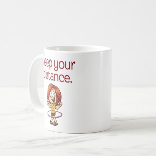 おもしろいなフラのたがの漫画は"保ちますあなたの間隔"を コーヒーマグカップ (正面左)