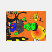 おもしろいなフランケンシュタインのモンスターのイメージ フリースブランケット (正面(横))