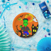 おもしろいなフランケンシュタインのモンスターのイメージ ペーパープレート (パーティー)