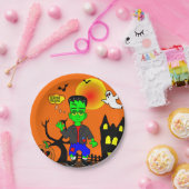 おもしろいなフランケンシュタインのモンスターのイメージ ペーパープレート (パーティー)