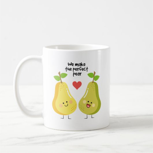 おもしろいなフルーツのしゃれ私達は完全なナシを作ります コーヒーマグカップ (左)