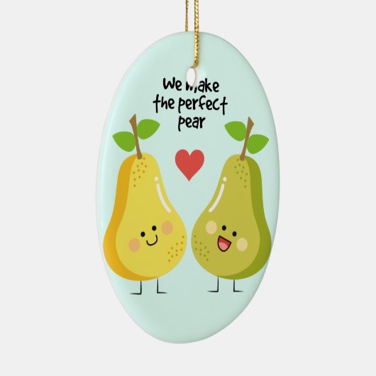 おもしろいなフルーツのしゃれ私達は完全なナシを作ります セラミックオーナメント (右)