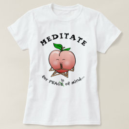 おもしろいなフルーツのTシャツ|の黙想のモモ Tシャツ