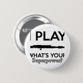 おもしろいなフルートのデザイン 缶バッジ (正面&裏面)