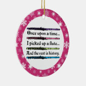 おもしろいなフルート音楽クリスマスのオーナメントのギフト セラミックオーナメント (右)