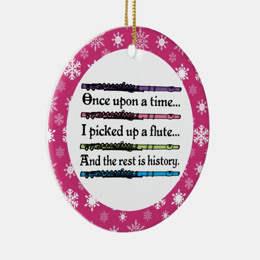 おもしろいなフルート音楽クリスマスのオーナメントのギフト セラミックオーナメント (右)