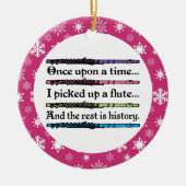 おもしろいなフルート音楽クリスマスのオーナメントのギフト セラミックオーナメント (正面)