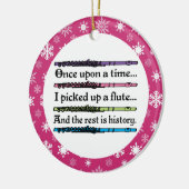 おもしろいなフルート音楽クリスマスのオーナメントのギフト セラミックオーナメント (左)
