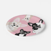 おもしろいなフレンチ・ブルドッグのお誕生日ケーキ ペーパープレート (アングル)