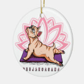 おもしろいなフレンチ・ブルドッグのヨガ- Bhujangasanaの姿勢- セラミックオーナメント (左)