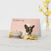 おもしろいなフレンチ・ブルドッグの母の日カード カード (黄色い花)
