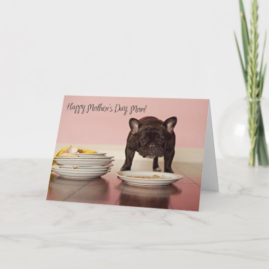 おもしろいなフレンチ・ブルドッグの母の日カード カード (正面)