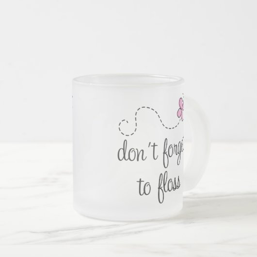 おもしろいなフロスの歯科衛生士のマグ フロストグラスマグカップ (正面右)