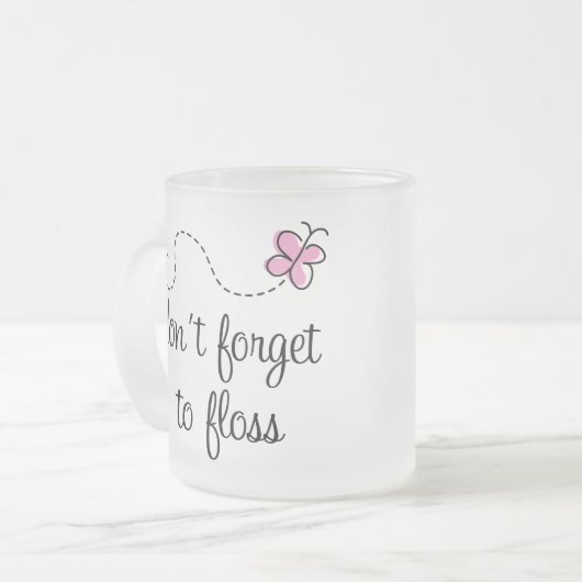 おもしろいなフロスの歯科衛生士のマグ フロストグラスマグカップ (正面左)