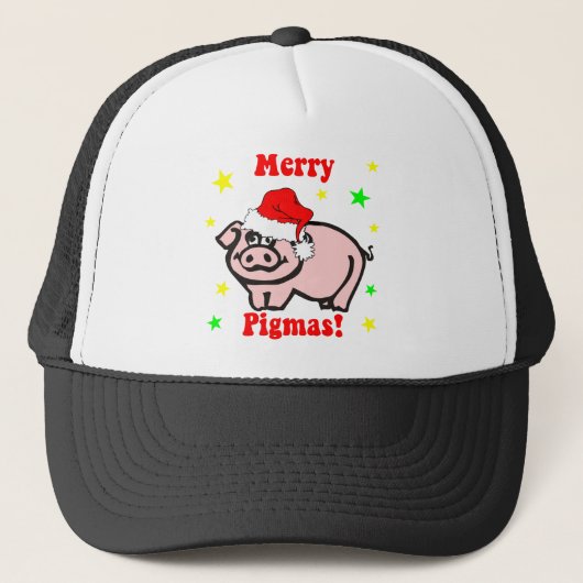 おもしろいなブタのクリスマス キャップ (正面)