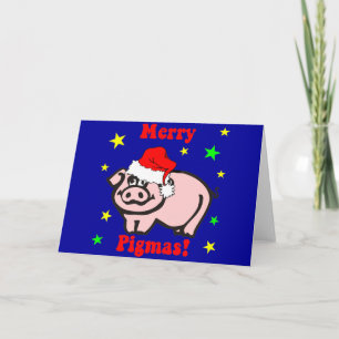 おもしろいなブタのクリスマス シーズンカード