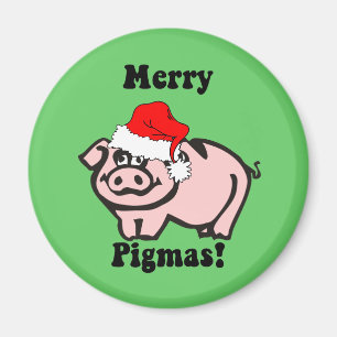 おもしろいなブタのクリスマス マグネット