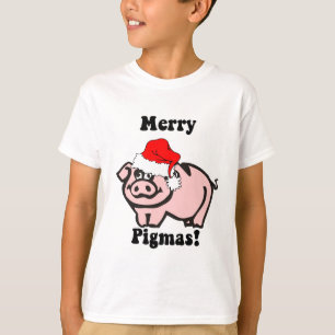 おもしろいなブタのクリスマス Tシャツ