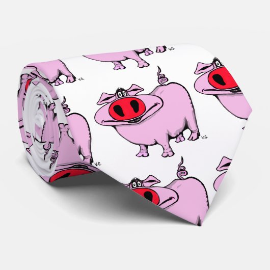 おもしろいなブタのタイのデザイン ネクタイ (ロール)