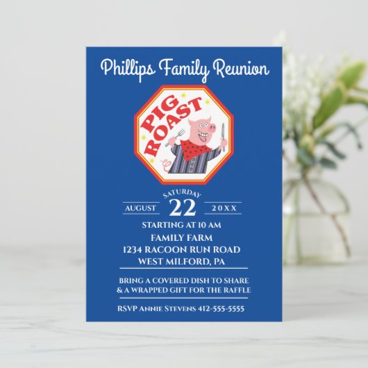 おもしろいなブタのローストの家族会 招待状 (スタンド正面)