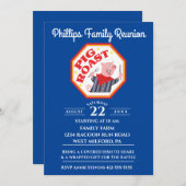 おもしろいなブタのローストの家族会 招待状 (正面/裏面)