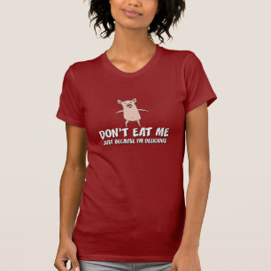 おもしろいなブタのワイシャツ: 私を食べないで下さい Tシャツ