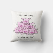 おもしろいなブタの引用文のかわいい装飾用クッション クッション (裏面)