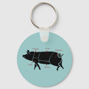おもしろいなブタの肉屋の図表図表 キーホルダー