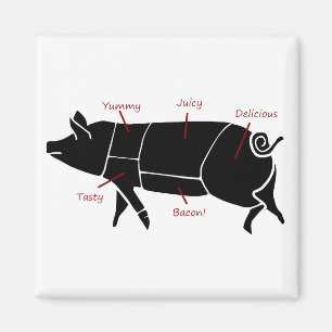 おもしろいなブタの肉屋の図表図表 マグネット