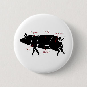 おもしろいなブタの肉屋の図表図表 缶バッジ