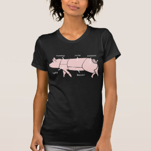 おもしろいなブタの肉屋の図表図表 Tシャツ