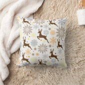 おもしろいなブラウンのクリスマスパターン クッション (ブランケット)