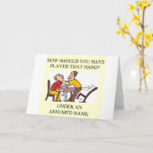 おもしろいなブリッジ・プレーヤーの冗談のデザイン カード (黄色い花)