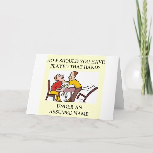 おもしろいなブリッジ・プレーヤーの冗談のデザイン カード (正面)
