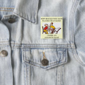 おもしろいなブリッジ・プレーヤーの冗談のデザイン 缶バッジ (インサイチュ)