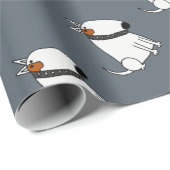 おもしろいなブルテリア犬の芸術 ラッピングペーパー (ロールコーナー)