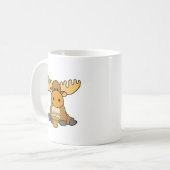 おもしろいなベビーのアメリカヘラジカの食べ物のアイスクリーム コーヒーマグカップ (正面左)