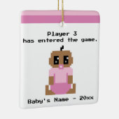 おもしろいなベビーの初めてのクリスマスのビデオゲームのオーナメント セラミックオーナメント (右)