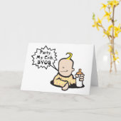 おもしろいなベビーの誕生日 カード (黄色い花)