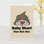 おもしろいなベビーの鮫のパロディのウンチのEmojiのバースデー・カード カード (黄色い花)