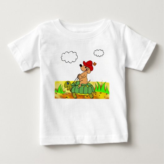 おもしろいなベビーのTシャツ"犬" ベビーTシャツ (正面)