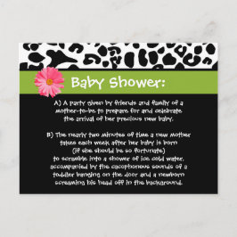 おもしろいなベビーシャワーは粋なヒョウのプリント感謝していしています ポストカード