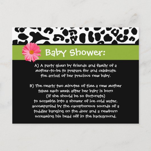 おもしろいなベビーシャワーは粋なヒョウのプリント感謝していしています ポストカード (正面)
