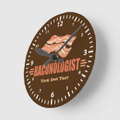 おもしろいなベーコンBaconologist ラウンド壁時計 (傾斜)