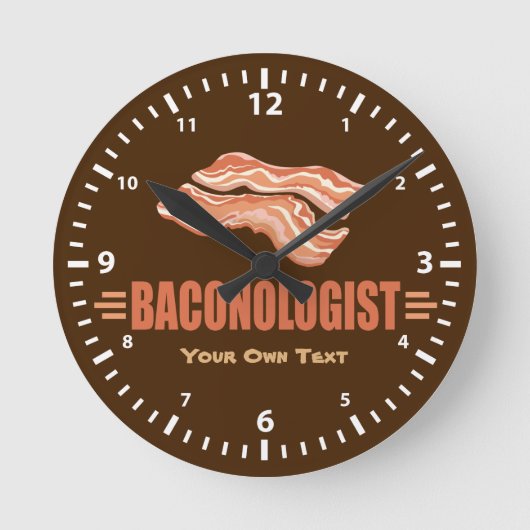 おもしろいなベーコンBaconologist ラウンド壁時計 (正面)