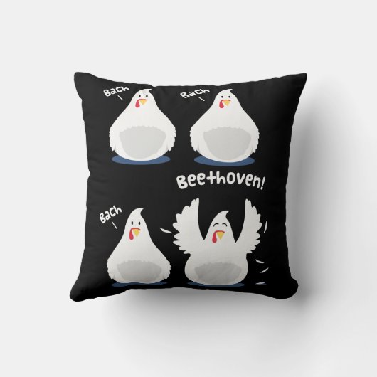 おもしろいなベートーベンの鶏音楽枕 クッション (裏面)