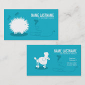 おもしろいなペットグルーミングの名刺の青 名刺 (正面/裏面)