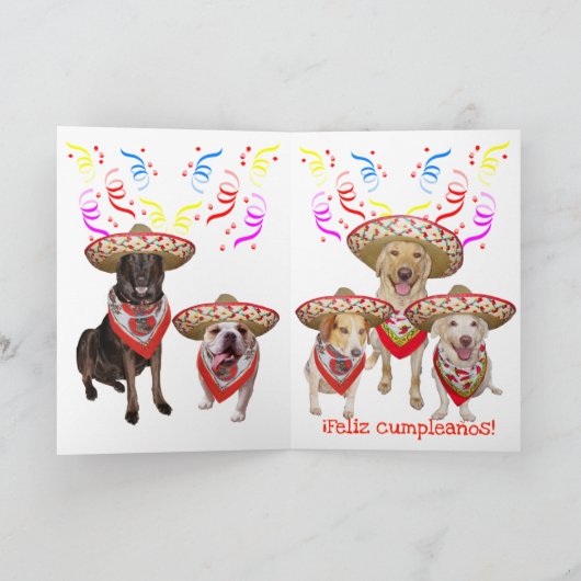 おもしろいなペットスペインのなバースデー・カード カード (内部)
